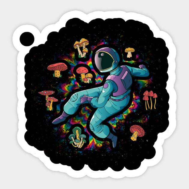 Psychedelic Astronaut Funny Astronomy Gift Sticker by CatRobot